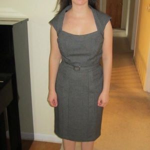 White House Black Market Black and White Dress with Belt